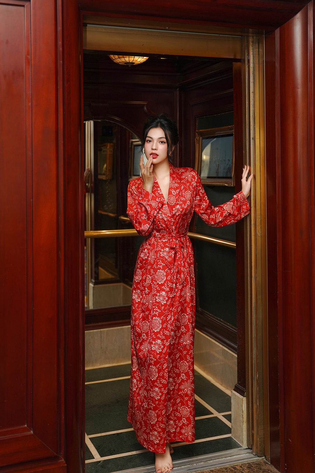 Scarlet Floral Wrap Dress