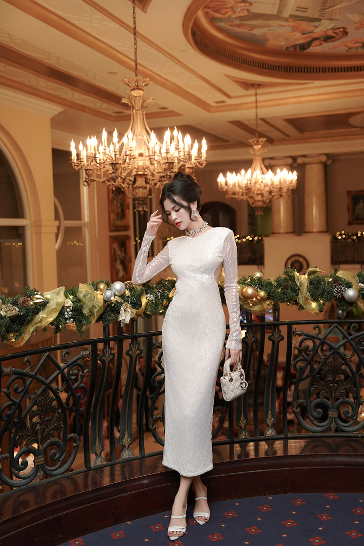 Pearl Radiance Sheath Gown