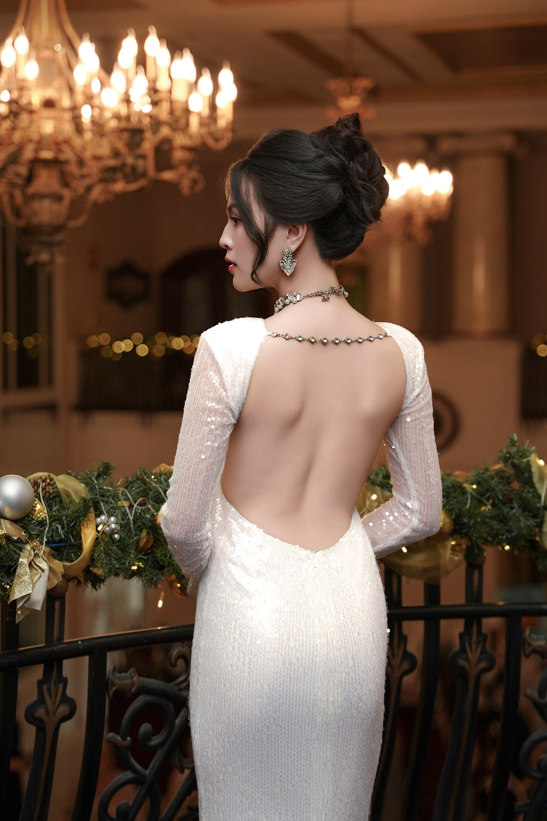 Pearl Radiance Sheath Gown